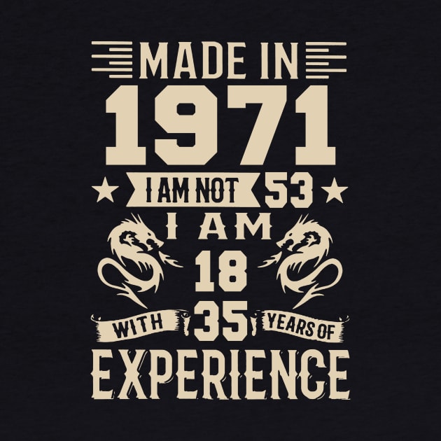 Made In 1971 I Am Not 53 I Am 18 With 35 Years Of Experience by Happy Solstice